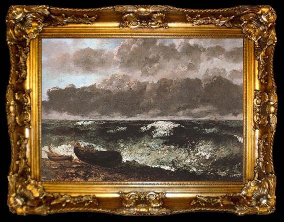 framed  Gustave Courbet Wave, ta009-2
